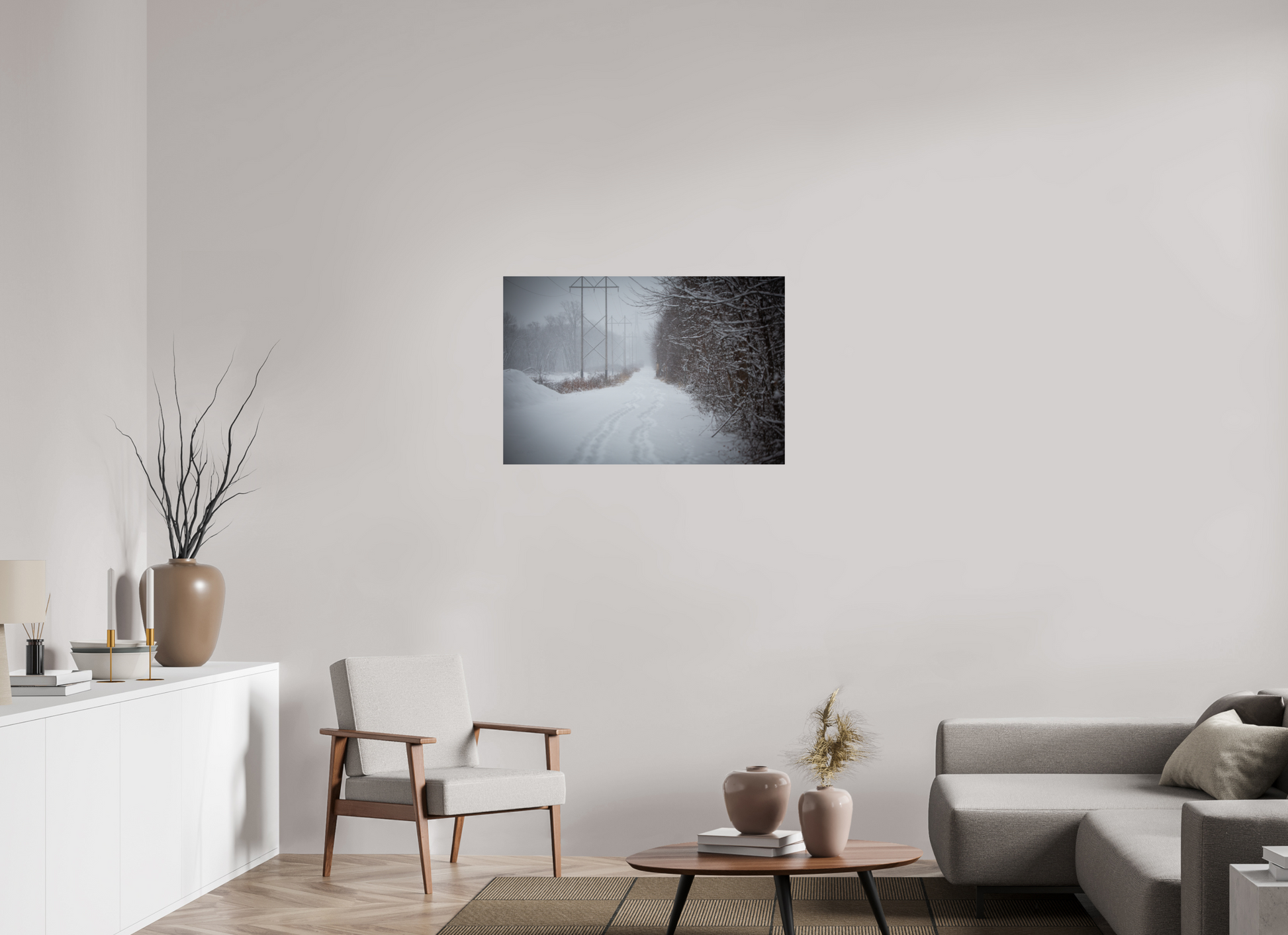 Walking Together Snowy Path - Print Only