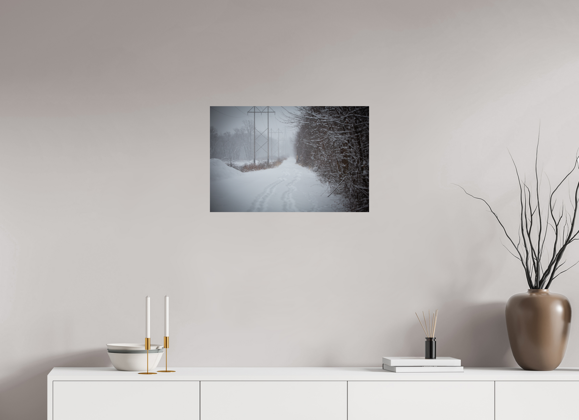 Walking Together Snowy Path - Print Only
