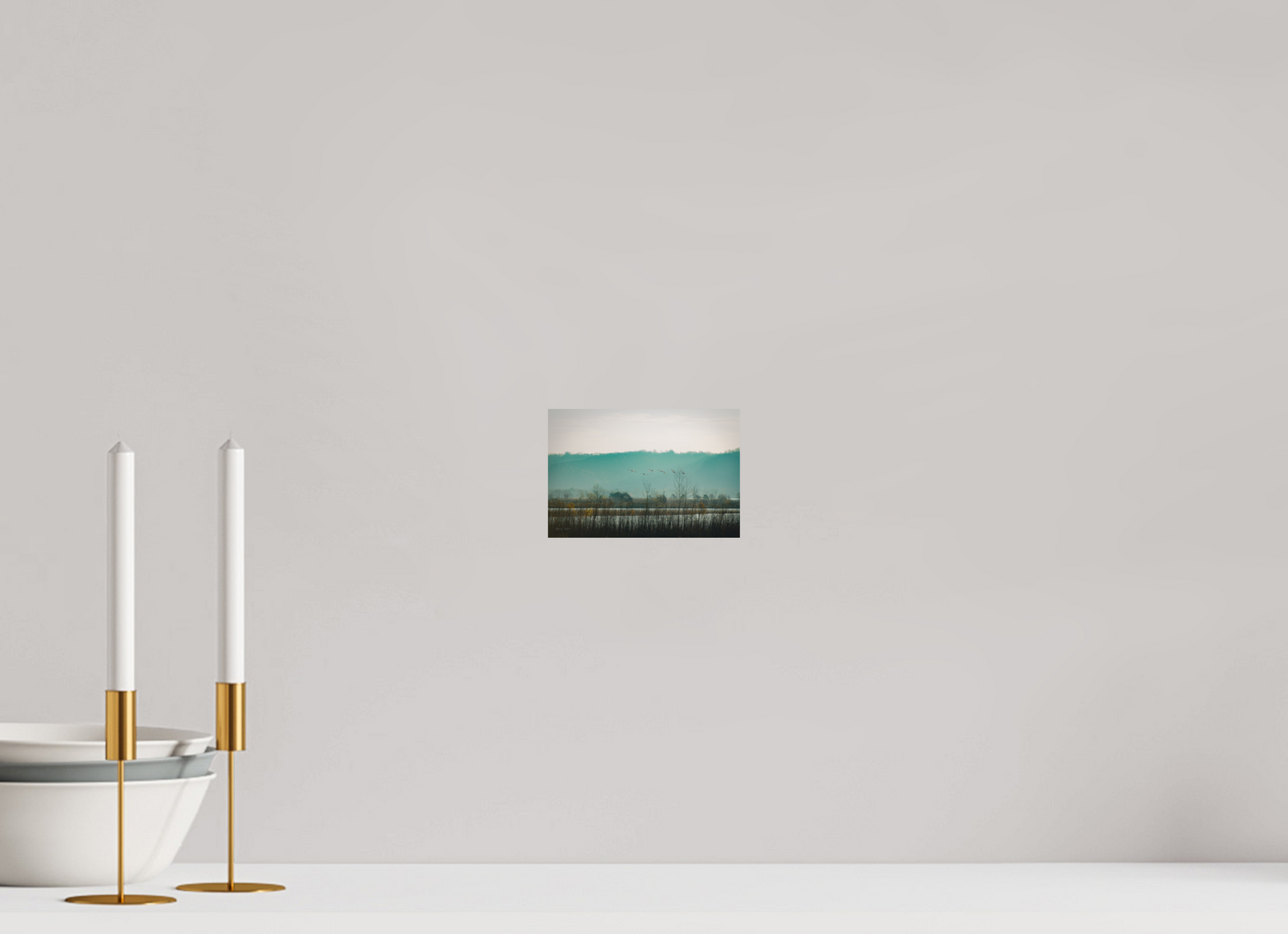 Swans Over Mississippi River - Print Only