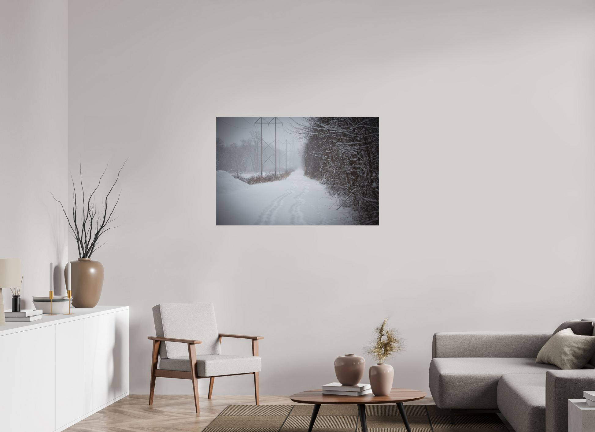 Walking Together Snowy Path - Print Only