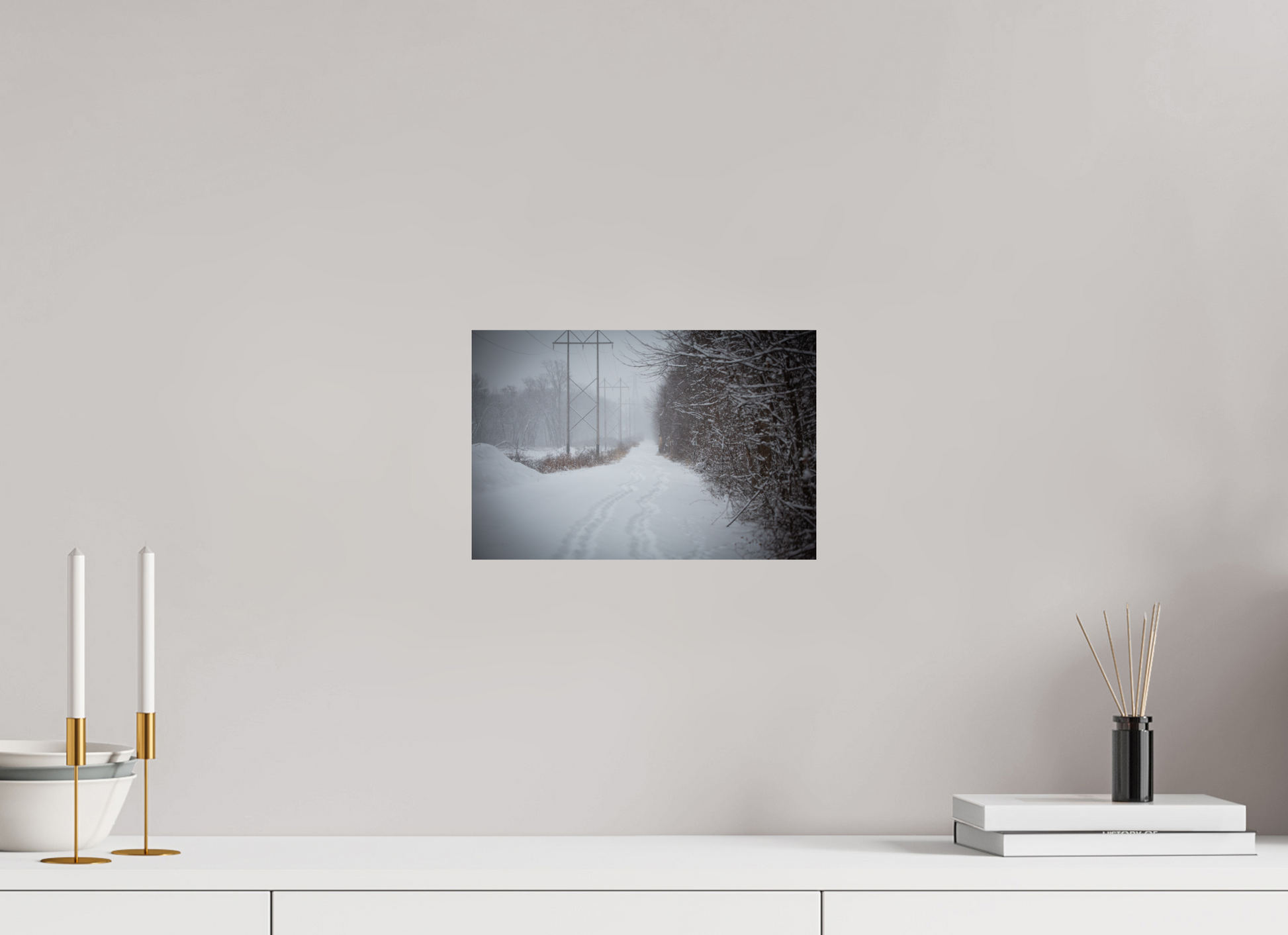 Walking Together Snowy Path - Print Only
