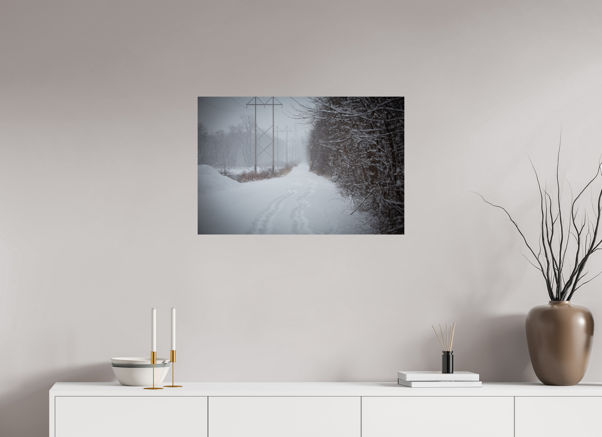Walking Together Snowy Path - Print Only