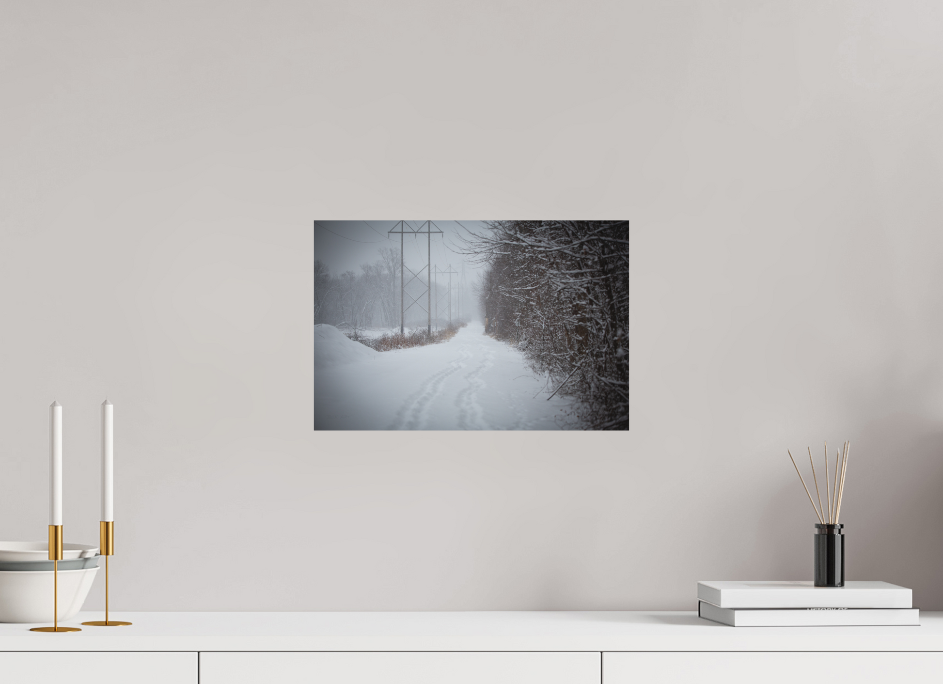 Walking Together Snowy Path - Print Only