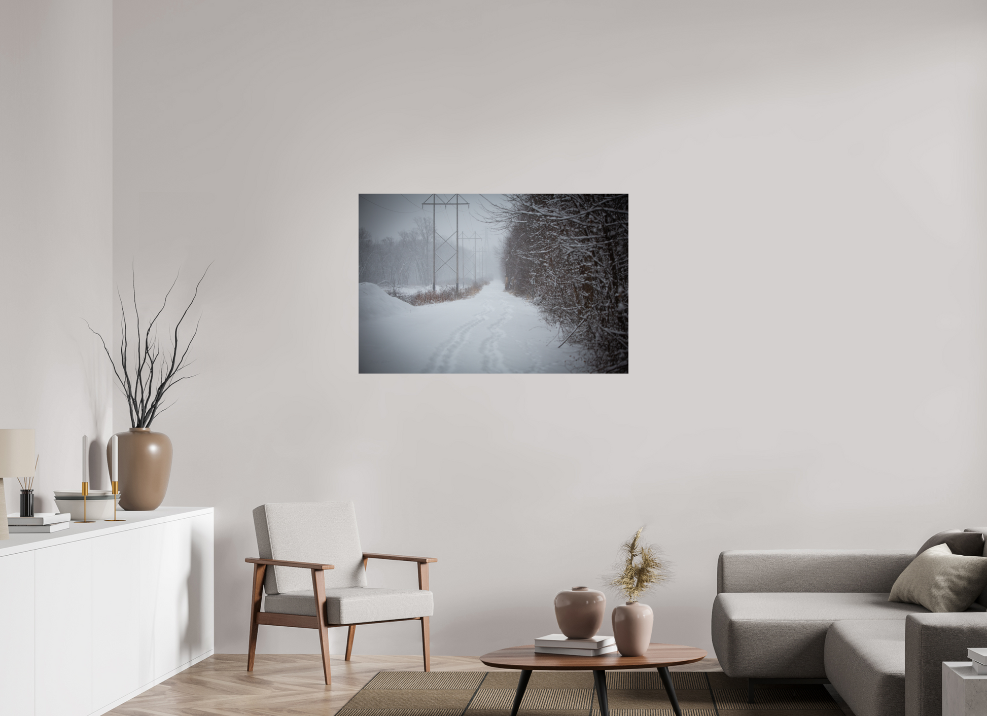 Walking Together Snowy Path - Print Only