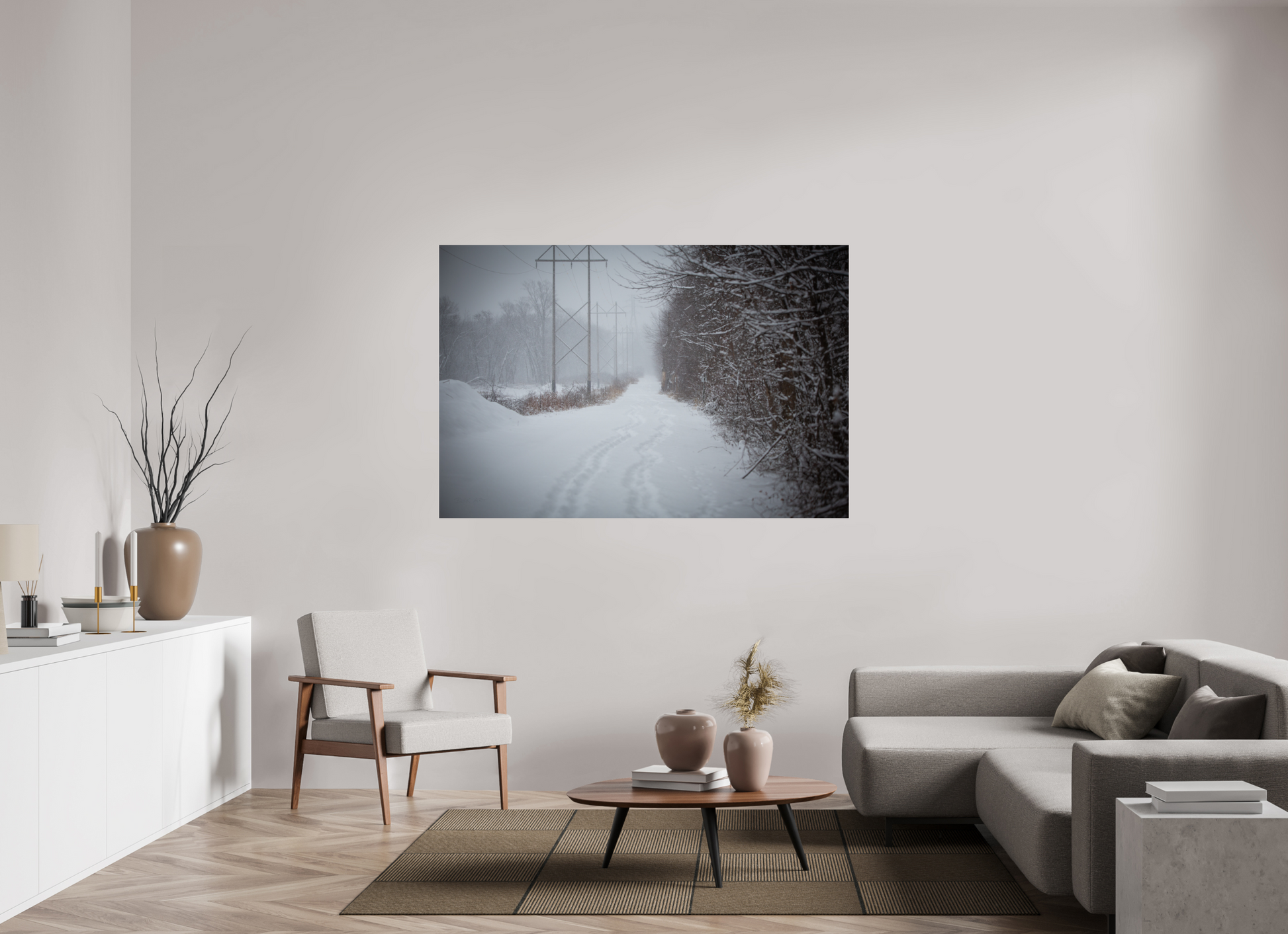 Walking Together Snowy Path - Print Only
