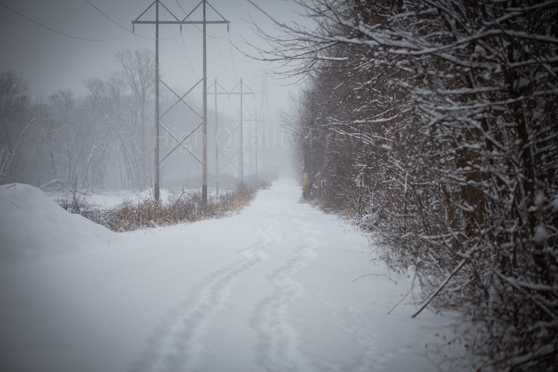 Walking Together Snowy Path - Print Only