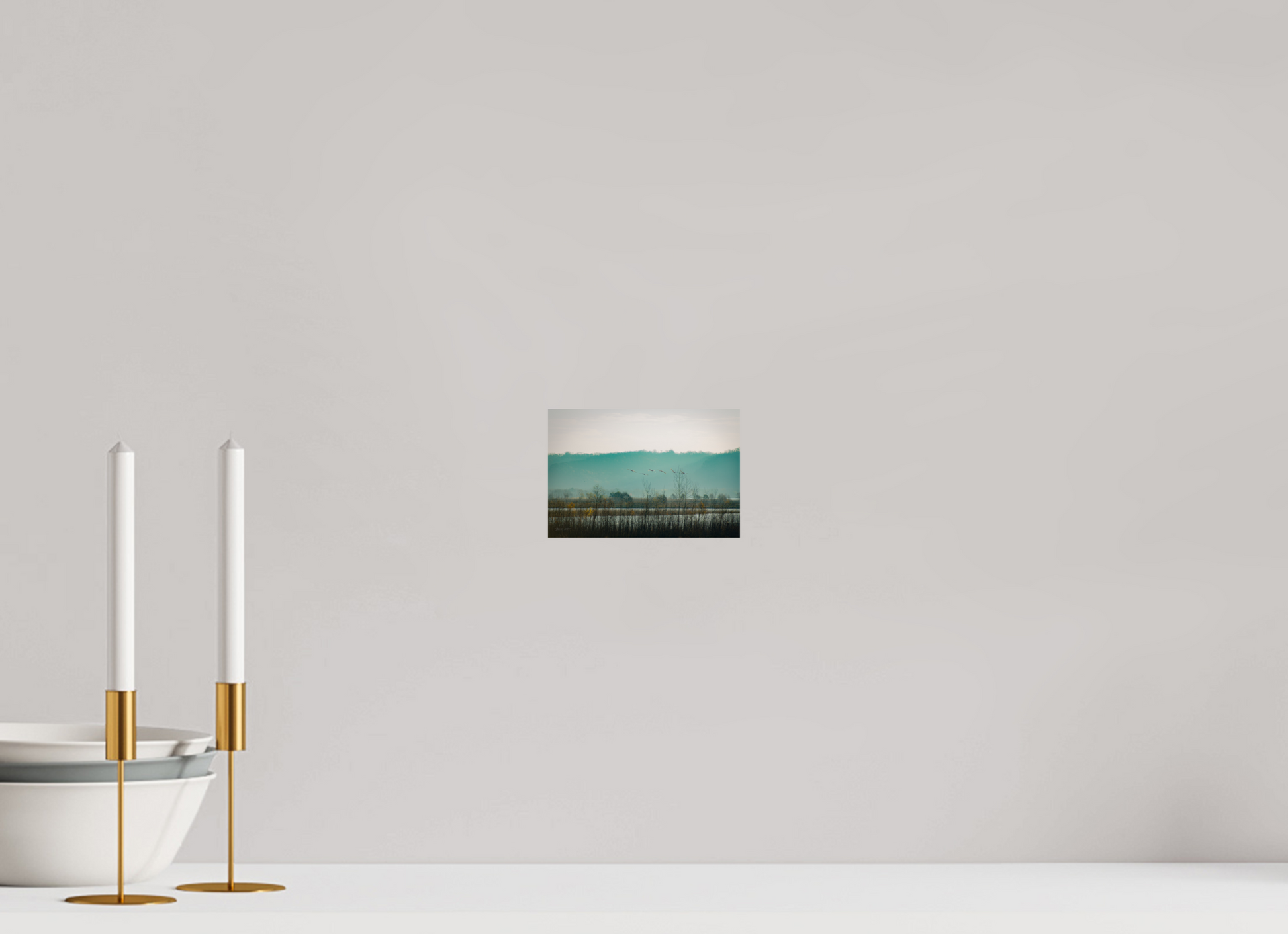 Swans Over Mississippi River - Print Only