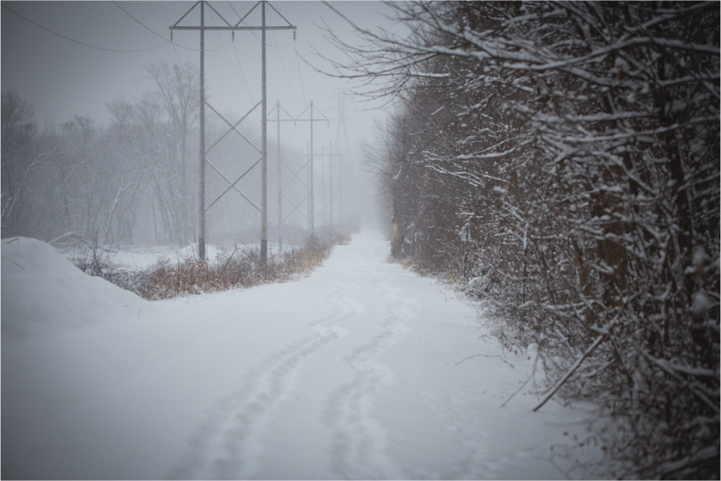 Walking Together Snowy Path - Print Only