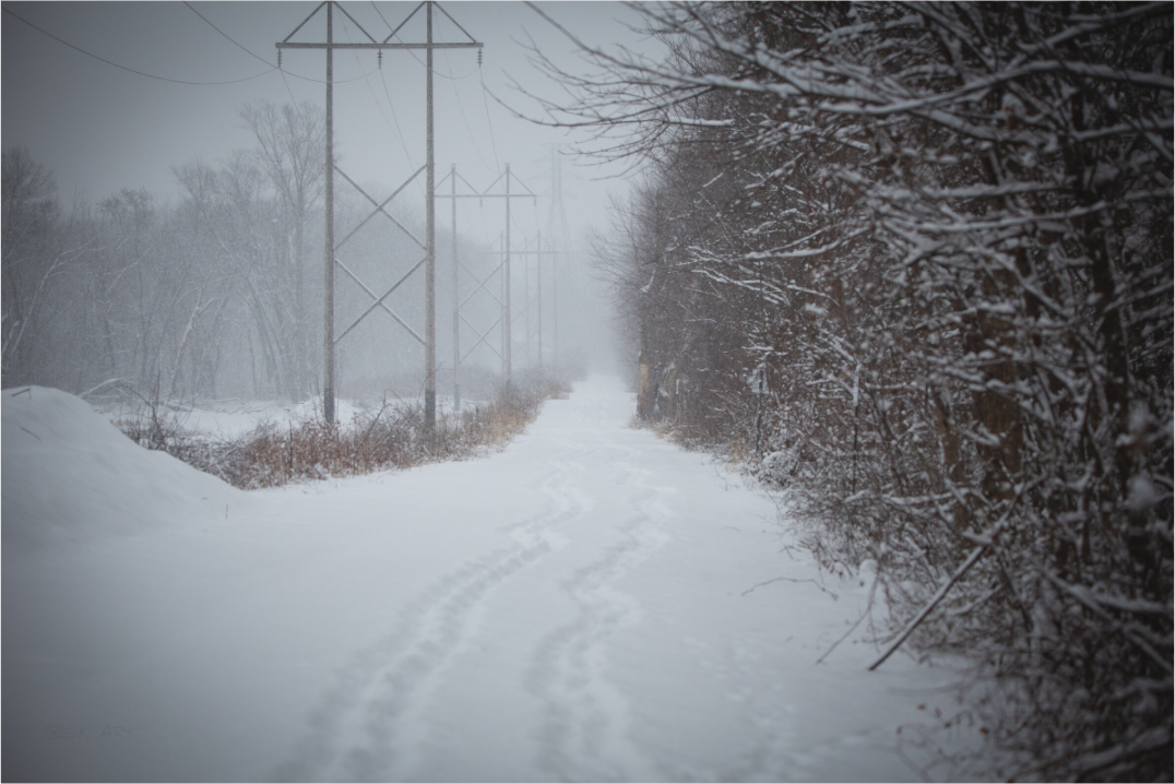 Walking Together Snowy Path - Print Only