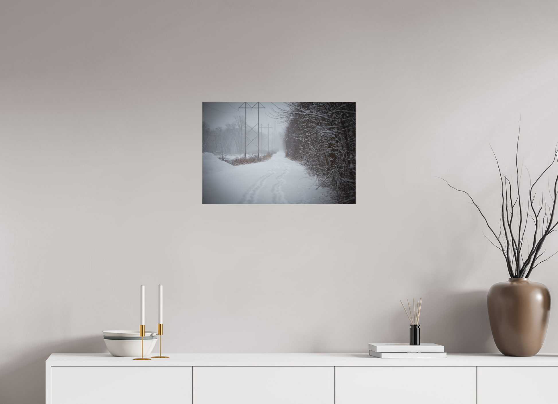 Walking Together Snowy Path - Print Only