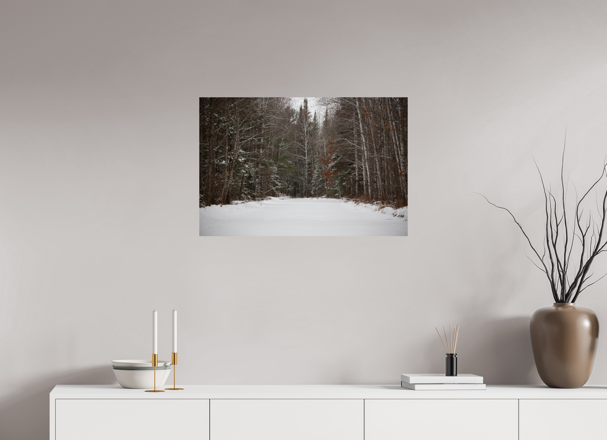 Fresh Snow Country Road - Print Only