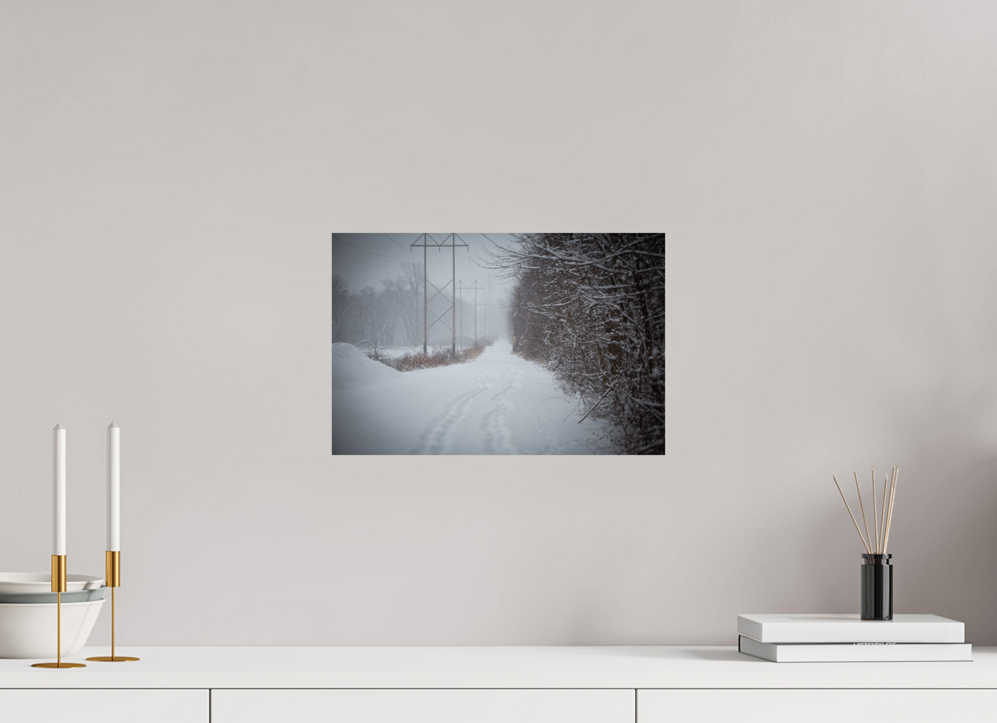 Walking Together Snowy Path - Print Only